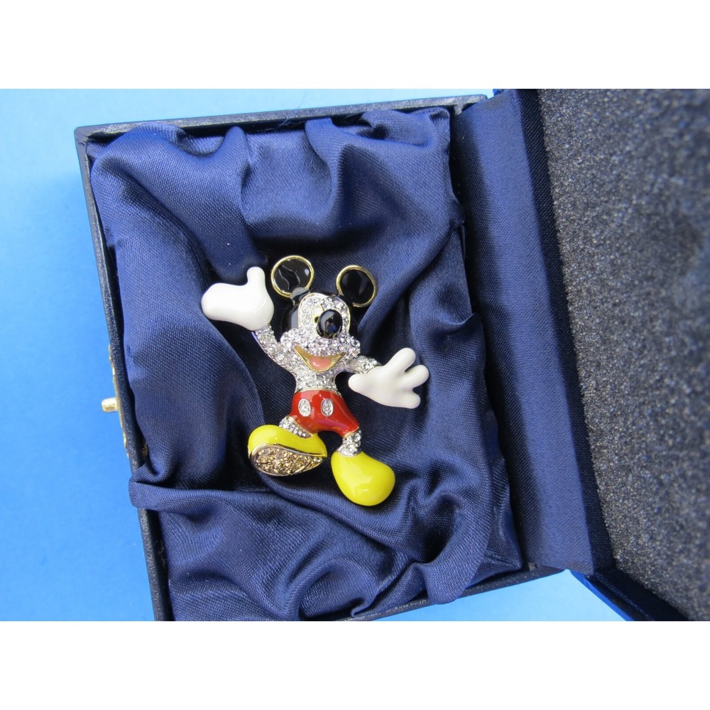Arribas Brothers Swarovski Disney Mickey Mouse Jeweled Brooch Pin